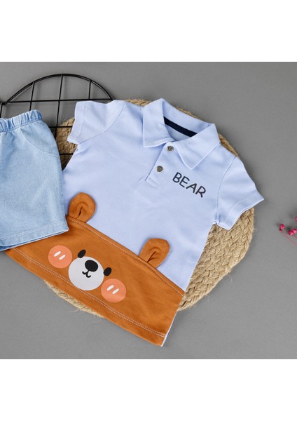 Kulaklı Bear Detaylı 2'li Erkek Takım