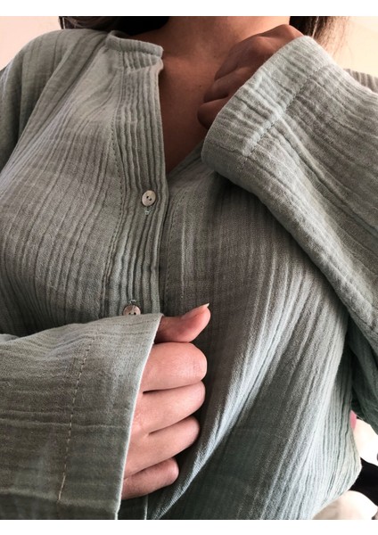 Organik Müslin 2'li Pijama Takımı Naturel Doğal indirimleri