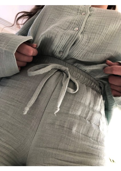 Organik Müslin 2'li Pijama Takımı Naturel Doğal