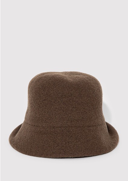 Kahverengi Yün Bucket Şapka 1911759-33198