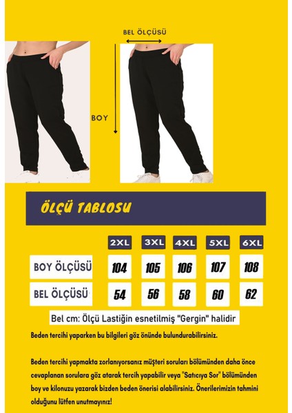 Kadın Siyah Iki Iplik Düz Paça Cepli Beli Lastikli Büyük Beden Eşofman Altı EDY5610B-S modelleri