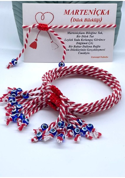 10'lu Yılbaşı Hediyelik Kartlı Jelatinli Kilitli Marteniçka Bilekliği Seti