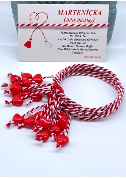 10'lu Yılbaşı Hediyelik Kartlı Jelatinli Kilitli Marteniçka Bilekliği Seti