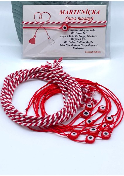 20’li (10*2Adet)Yılbaşı Dağıtmalık Hediyelik Kartlı Jelatinli Kilitli Marteniçka Bilekliği Seti