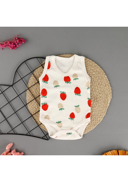 Çilek Baskılı Unisex Badi