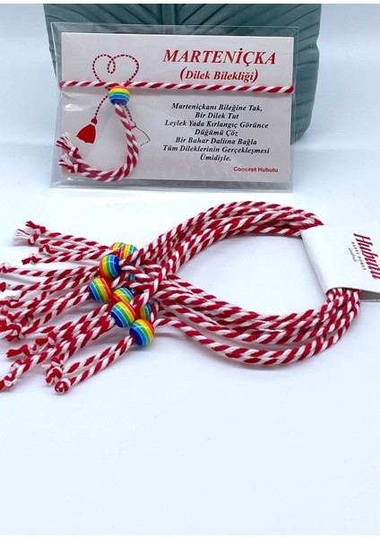10'lu Yılbaşı Hediyelik Kartlı Jelatinli Marteniçka Bilekliği Seti
