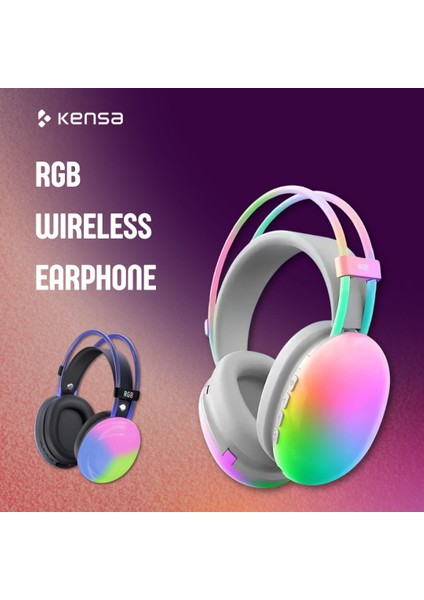 Rgb Yeni Nesil Kafaüstü Kulaklık-Müzik Kulaklığı-Işıklı Kulaklık modelleri