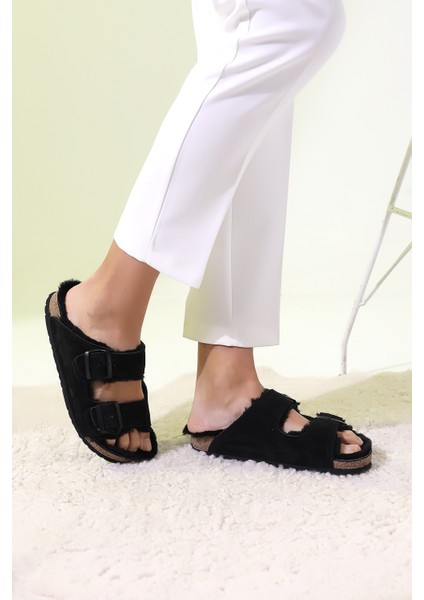 Napoli Mantar Taban Deri ve Koyun Yünlü terlik