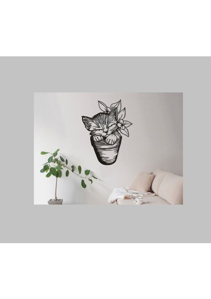 Sevimli Yavru Kedi Temalı Dekoratif Tablo