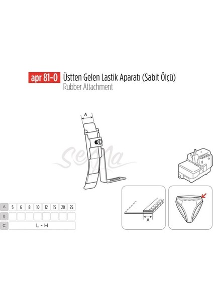 Üstten Gelen Sabit Lastik Apara 5mm / APR 81-0