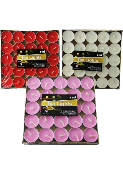 25 Adet Renkli Tea Light Mum (K246)