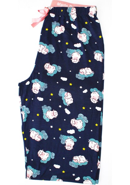 Lüks Modal Kumaş Ev Giyim Pijama Altı Kadın Yüksek Bel Modern Kaliteli Estetik
