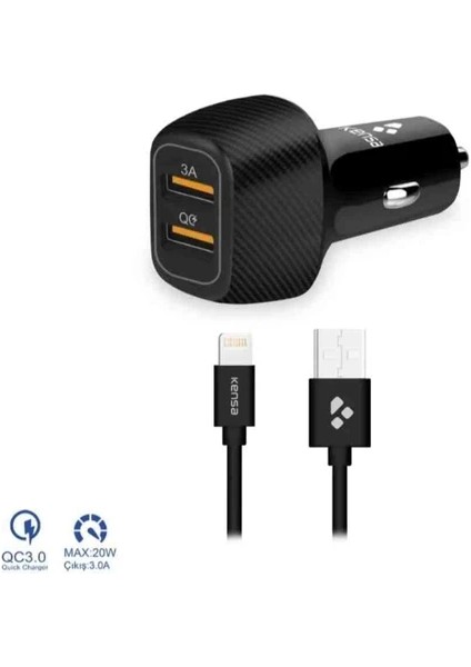 Krizantem Araç Içi Çakmaklık-Type C Adaptör ve Kablo USB Kablolu Giriş 12-24V Dc Çıkış 40W Type C