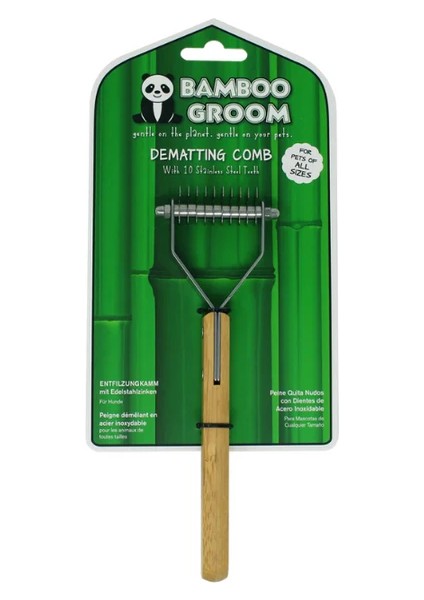 Bamboo Groom Köpekler Için 10 Diş Kıtık Açıcı Dematting Comb Tarak