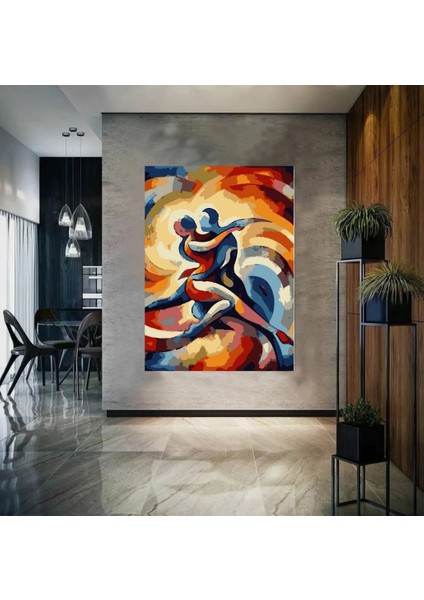 Lamba Cini Sayılarla Boyama Kasnaklı Tablo Seti Fırça Boya Dahil 40X50 Abstract1