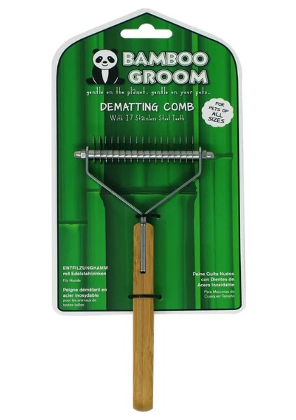 Bamboo Groom Köpekler Için 17 Diş Kıtık Açıcı Dematting Comb Tarak