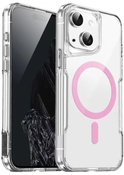 Apple iPhone 15 Plus Kılıf Renkli Kamera Çıkıntılı Magsafe Şarj Özellikli T-Max Magsafe Sert Kapak + Ekran Koruyucu