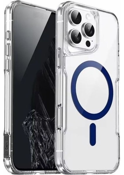 Apple iPhone 16 Pro Kılıf Renkli Kamera Çıkıntılı Magsafe Şarj Özellikli T-Max Magsafe Sert Kapak + Ekran Koruyucu