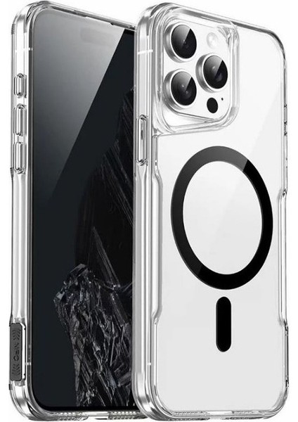 Apple iPhone 15 Pro Kılıf Renkli Kamera Çıkıntılı Magsafe Şarj Özellikli T-Max Magsafe Sert Kapak + Ekran Koruyucu