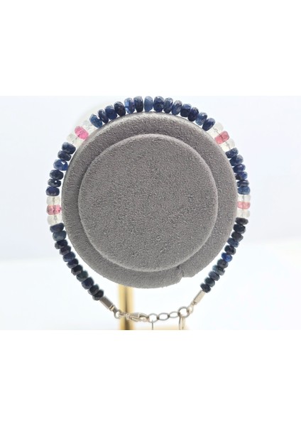 Ay Taşı -Safir -Turmalin (2-3mm) Gümüş Aparatlı Özel Tasarım Doğal Taş Bileklik modelleri