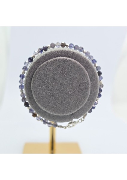 Iyolit (Su Safiri) (2-3mm) Özel Tasarım Doğal Taş Bileklik modelleri