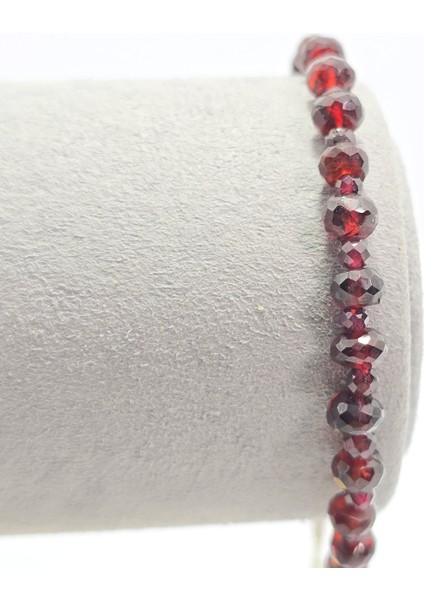 Garnet (2-3mm) Özel Tasarım Doğal Taş Bileklik