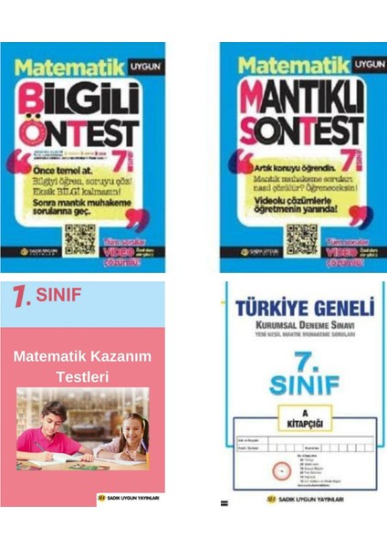 7. Sınıf Matematik Bilgili Öntest - Mantıklı Son Test - Kazanım Tarama Testi - Deneme Sınavı