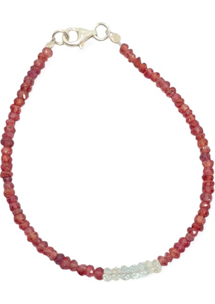 Safir -Akuamarin (1-2mm) Özel Tasarım Doğal Taş Bileklik
