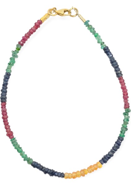 Zümrüt -Safir- Yakut (1-2mm) Özel Tasarım Doğal Taş Bileklik