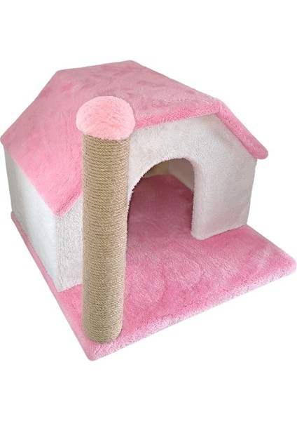 Pembe Kedi Evi ve Tırmalama Direği