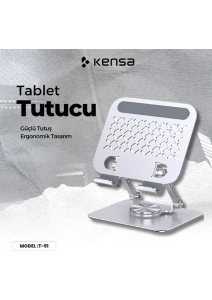 360 Dönebilen Masaüstü Metal Tablet Tutucu Yükseklik Ayarlı Metal Masa Telefon Tutucu Tablet Standı