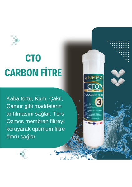 Tüm Kapalı Kasalarla Uyumlu 6'lı Su Arıtma Filtre Seti Ph8 - B 12 Filtre Destekli