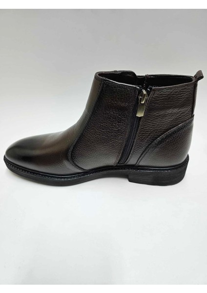 Hakiki Deri Kauçuk Taban Bağcıksız Kahverengi Klasik Erkek Bot C-830102MRTT modelleri