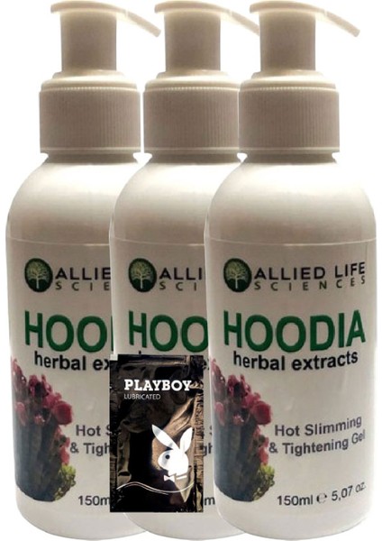 Allied Life Sciences Hoodia Herbal Extracts Hot Slimming & Tightening 150 ml x 3 adet + Jel