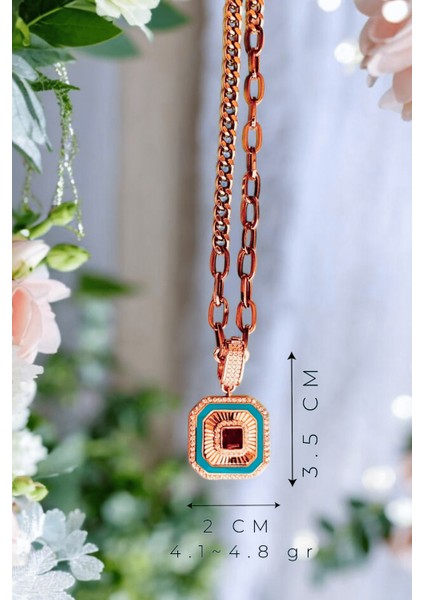 Kırmızı Baget Taşlı Rose Klipsli Kolye Ucu & Ajda Bilezik Charm | 925 Ayar Gümüş fiyatları