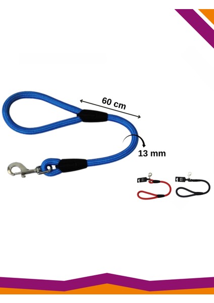 Köpek Gezdirme Tasması Ip Fitil Kısa Boy 13 mm x 60 cm