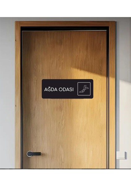 Alüminyum Ofis Departman Kapı Isimliği, Yönlendirme Levhası Ağda Odası 24X9 cm Siyah Renk fırsatları