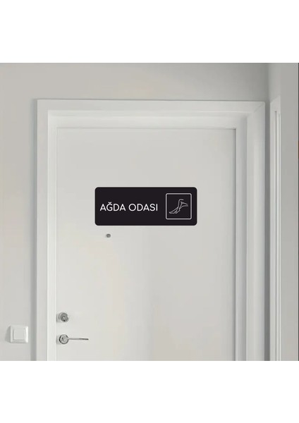 Alüminyum Ofis Departman Kapı Isimliği, Yönlendirme Levhası Ağda Odası 24X9 cm Siyah Renk indirimleri
