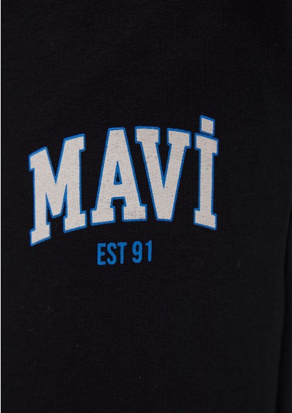 Mavi Logo Baskılı Siyah Eşofman Altı 1010757-900
