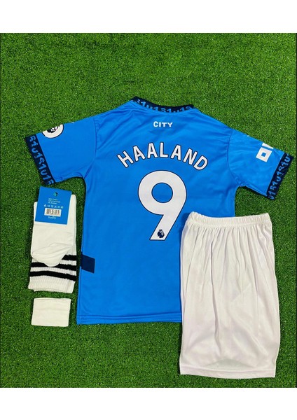 Manchester City 2024/25 Erling Haaland Çocuk Iç Saha Çocuk Forması 4'lü Set