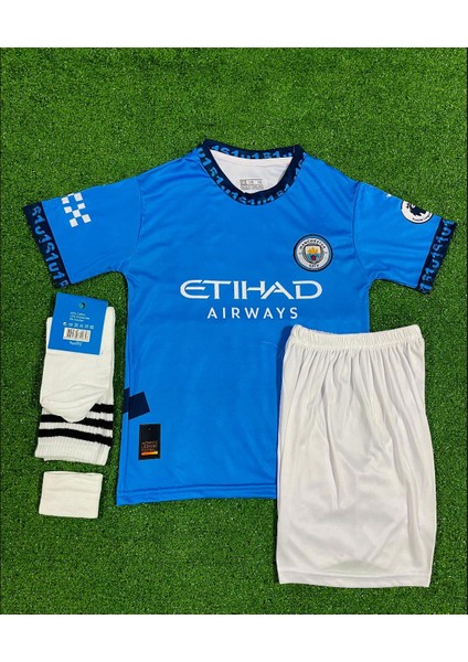 Manchester City 2024/25 Erling Haaland Çocuk Iç Saha Çocuk Forması 4'lü Set