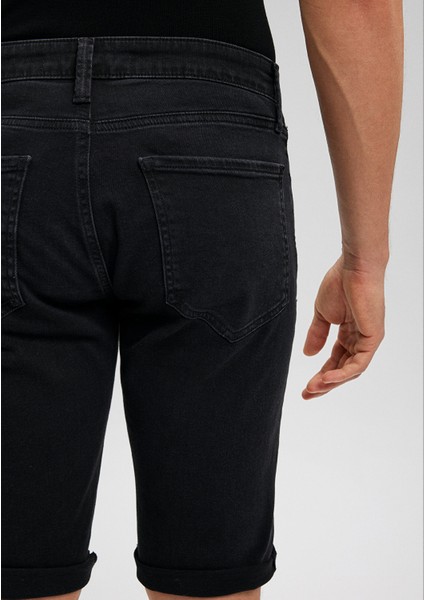 Nicholas Mavi Black Antrasit Jean Şort 0416081307