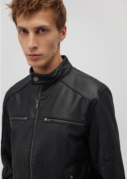 Siyah Suni Deri Ceket 0110438-71379