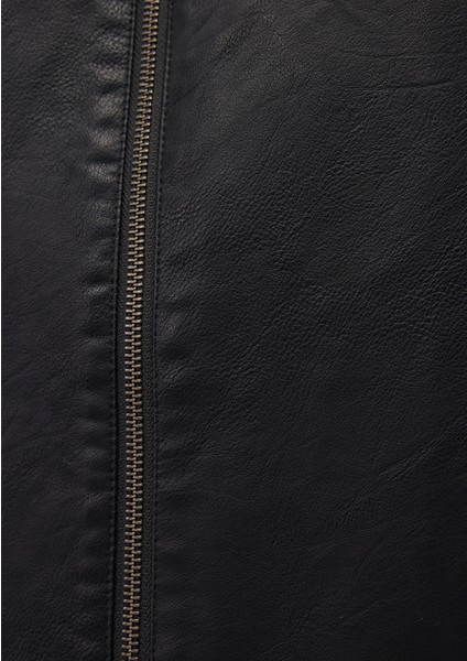 Siyah Suni Deri Ceket 0110438-71379