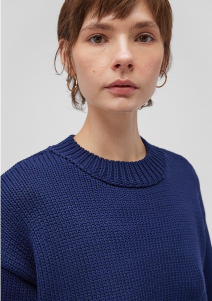 Bisiklet Yaka Lacivert Crop KAZAK1710515-84371