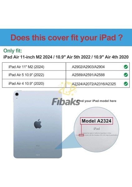 Apple Ipad Air 11 10.9 Inç Air 4 5 6 2020 2022 2024 Kılıf Kalem Bölmeli Arkası Şeffaf Manyetik Kapak