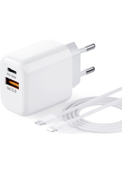 iPhone Hızlı Şarj Cihazı, ve Kablo Priz 1m Usb-C ile 20W Usb-C iPhone Şarj Cihazı