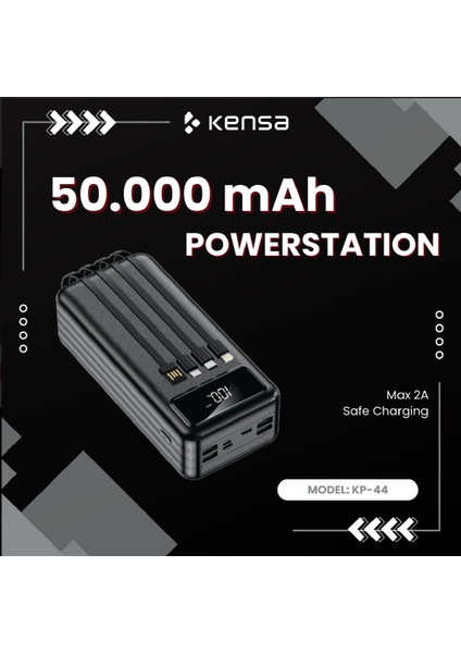 50 Bin Mah Profesyonel 4 Çıkışlı Powerbank Taşınabilir Şarj Cihazı Dijital Göstergeli New