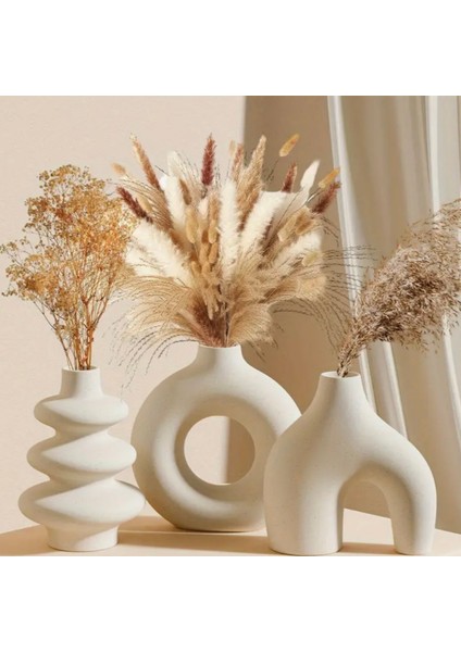 3 Parça Seramik Vazo Seti Dekoratif Vazo Pinterest Pampas Vazosu