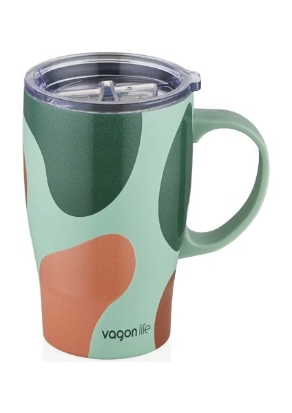 VGN8136 Kulplu Çelik Termos Bardak (Mug) 480 ml Yeşil